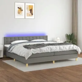 vidaxl-lozko-kontynentalne-z-materacem-ciemnoszara-tkanina-200x200cm