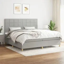 vidaxl-lozko-kontynentalne-z-materacem-jasnoszare-tkanina-200x200-cm