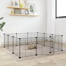 vidaxl-klatka-dla-zwierzat-z-bramka-12-paneli-czarna-35x35-cm-stal