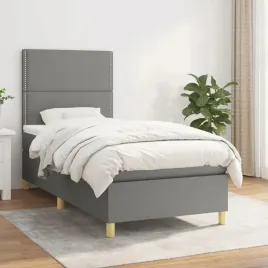vidaxl-lozko-kontynentalne-z-materacem-ciemnoszara-tkanina-90x190-cm