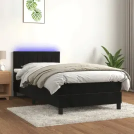 vidaxl-lozko-kontynentalne-z-materacem-i-led-czarny-aksamit-100x200cm