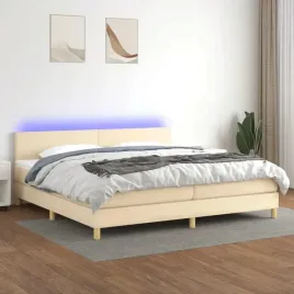 vidaxl-lozko-kontynentalne-z-materacem-kremowe-200x200-cm-tkanina