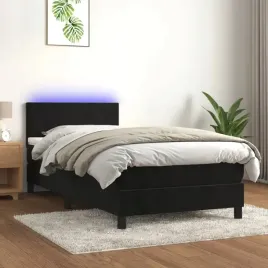 vidaxl-lozko-kontynentalne-z-materacem-i-led-czarny-aksamit-100x200cm