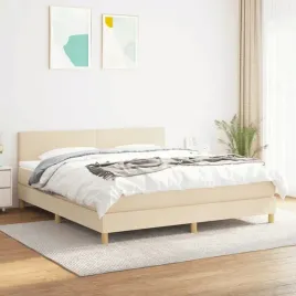 vidaxl-lozko-kontynentalne-z-materacem-kremowe-tkanina-180x200-cm