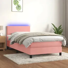 vidaxl-lozko-kontynentalne-z-materacem-i-led-rozowy-aksamit-100x200cm