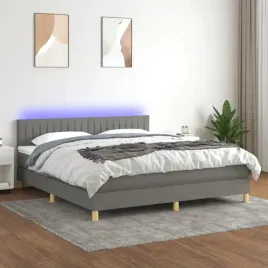 vidaxl-lozko-kontynentalne-z-materacem-ciemnoszara-tkanina-160x200cm