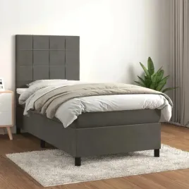 vidaxl-lozko-kontynentalne-z-materacem-ciemnoszary-aksamit-90x190-cm