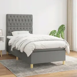 vidaxl-lozko-kontynentalne-z-materacem-ciemnoszara-tkanina-90x200-cm