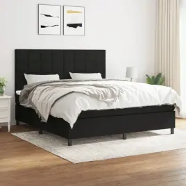vidaxl-lozko-kontynentalne-z-materacem-czarne-tkanina-180x200-cm