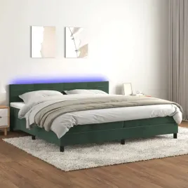 vidaxl-lozko-kontynentalne-z-materacem-i-led-zielony-aksamit-200x200cm