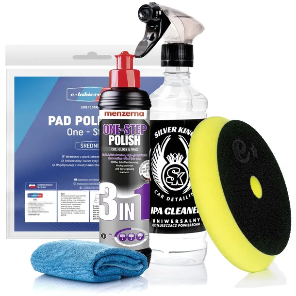 Pasta Polerska Menzerna 3w1 One Step Polish Pad Polerski Średni + Ipa