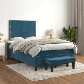 vidaxl-lozko-kontynentalne-z-materacem-ciemnoniebieskie-120x200-cm
