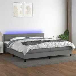 vidaxl-lozko-kontynentalne-z-materacem-ciemnoszara-tkanina-200x200cm