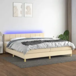 vidaxl-lozko-kontynentalne-z-materacem-kremowe-200x200-cm-tkanina