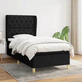 vidaxl-lozko-kontynentalne-z-materacem-czarne-tkanina-80x200-cm