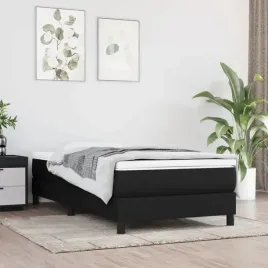 vidaxl-lozko-kontynentalne-z-materacem-czarne-tkanina-100x200-cm