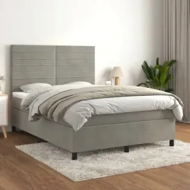 vidaxl-lozko-kontynentalne-z-materacem-jasnoszare-aksamit-140x190cm