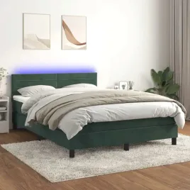 vidaxl-lozko-kontynentalne-z-materacem-i-led-zielony-aksamit-140x200cm