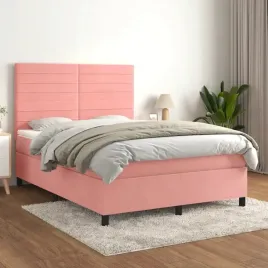 vidaxl-lozko-kontynentalne-z-materacem-rozowe-140x200-cm-aksamit