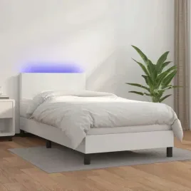 vidaxl-lozko-kontynentalne-z-materacem-i-led-biala-ekoskora-90x200-cm