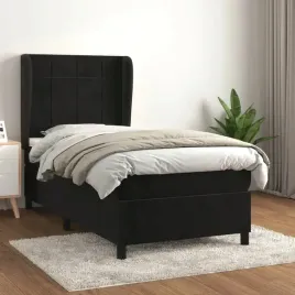vidaxl-lozko-kontynentalne-z-materacem-czarne-aksamit-90x190-cm