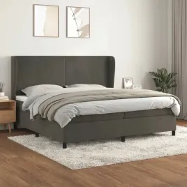 vidaxl-lozko-kontynentalne-z-materacem-ciemnoszary-aksamit-200x200cm