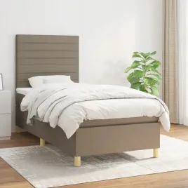 vidaxl-lozko-kontynentalne-z-materacem-taupe-tkanina-90x190-cm