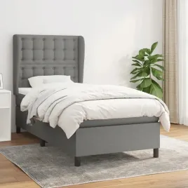 vidaxl-lozko-kontynentalne-z-materacem-ciemnoszara-tkanina-100x200-cm