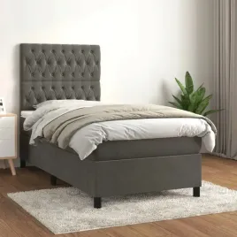 vidaxl-lozko-kontynentalne-z-materacem-ciemnoszary-aksamit-90x200-cm