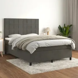 vidaxl-lozko-kontynentalne-z-materacem-ciemnoszara-aksamit-140x190cm