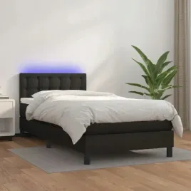 vidaxl-lozko-kontynentalne-z-materacem-i-led-czarna-ekoskora-90x200-cm