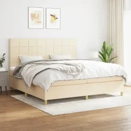 vidaxl-lozko-kontynentalne-z-materacem-kremowe-tkanina-200x200-cm