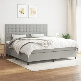 vidaxl-lozko-kontynentalne-z-materacem-jasnoszare-tkanina-200x200-cm