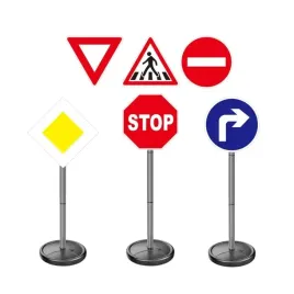 znaki-drogowe-dla-dzieci-znaki-uliczne-6-tabliczek-3-slupki-75-cm-wysokosci