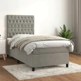 vidaxl-lozko-kontynentalne-z-materacem-jasnoszare-aksamit-90x200-cm