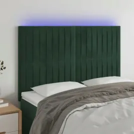 vidaxl-zaglowek-do-lozka-z-led-ciemnozielony-144x5x118-128-cm