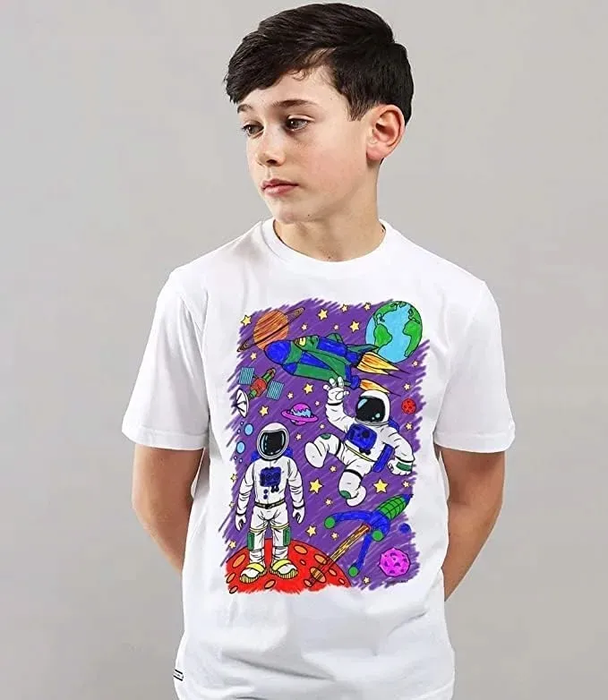 koszulka-do-malowania-kosmos-t-shirt-10-zmywalne-markery-5-6-lat-stan-nowy