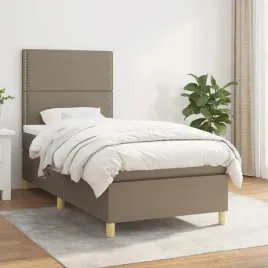 vidaxl-lozko-kontynentalne-z-materacem-taupe-tkanina-100x200-cm