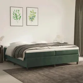 vidaxl-lozko-kontynentalne-z-materacem-zielone-aksamit-200x200-cm