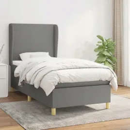 vidaxl-lozko-kontynentalne-z-materacem-ciemnoszara-tkanina-100x200-cm