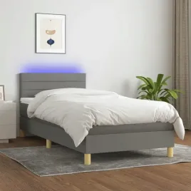 vidaxl-lozko-kontynentalne-z-materacem-ciemnoszara-tkanina-90x190-cm