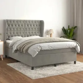 vidaxl-lozko-kontynentalne-z-materacem-jasnoszare-aksamit-140x190cm