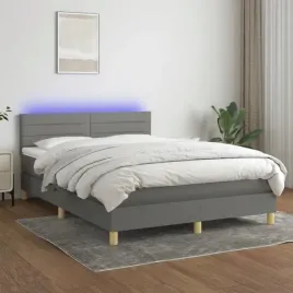 vidaxl-lozko-kontynentalne-z-materacem-ciemnoszara-tkanina-140x200cm