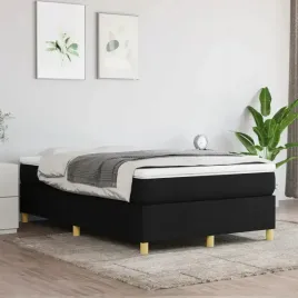 vidaxl-lozko-kontynentalne-z-materacem-czarne-tkanina-120x200-cm
