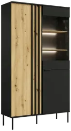 witryna-wysoka-do-salonu-110-cm-rustica-przeszklona