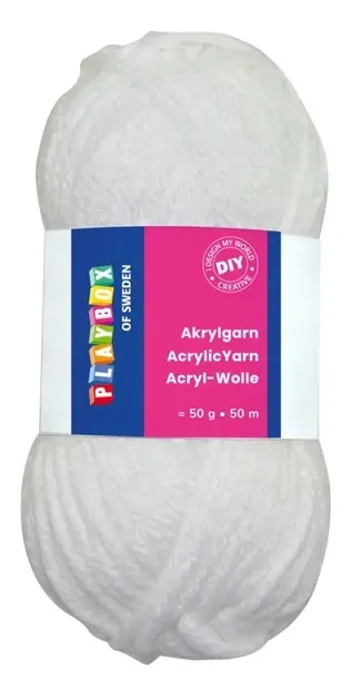 DIY Przędza akrylowa włóczka-50 g Acryl BIAŁA