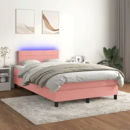 vidaxl-lozko-kontynentalne-z-materacem-i-led-rozowy-aksamit-120x200cm