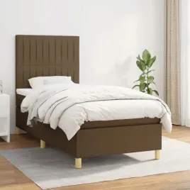 vidaxl-lozko-kontynentalne-z-materacem-brazowe-tkanina-100x200-cm