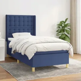 vidaxl-lozko-kontynentalne-z-materacem-niebieskie-tkanina-90x190-cm