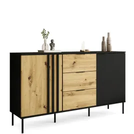 dwudrzwiowa-komoda-165-cm-z-szufladami-rustica-czarna